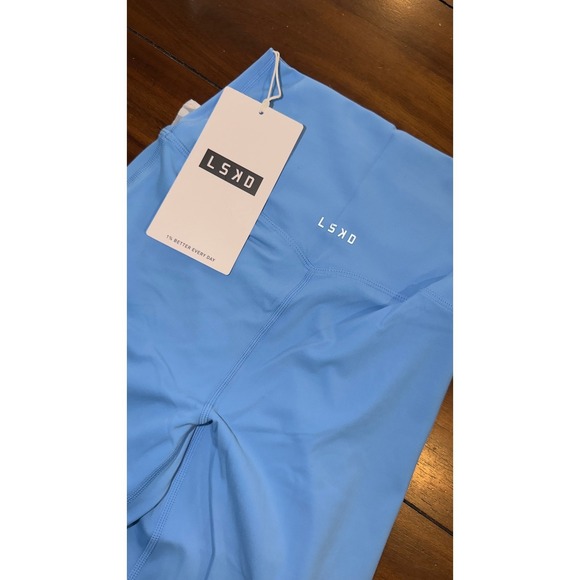 LSKD Elixir Mid‎ Short Tight Azure Blue Women's XS, 6in Shorts, NWT, New - Picture 3 of 11